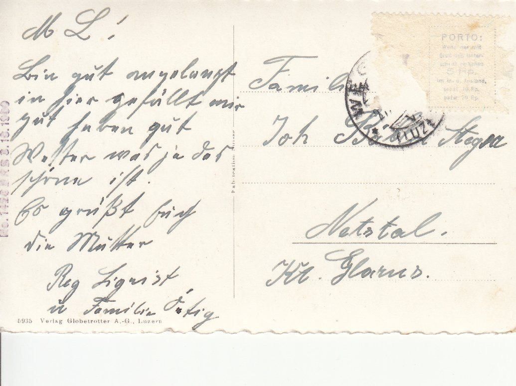 Cartoline postali: Weggis ca. 1950 – Usato da Bürglen TG venduto da StampGraf 1