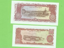 Laos Banknoten 20 + 50 Kip, Raritäten