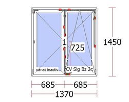VEKA Kunststoff Fenster 1370x1450mm Neu