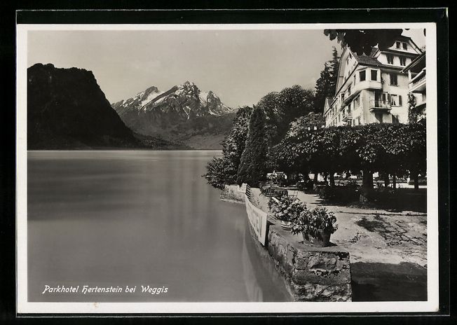 Cartoline postali: Weggis, Parkhotel Hertenstein, Panorama – Usato da Berlin venduto da bartko-reher