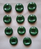 11 Stück Knöpfe, Moosgrün, 22 mm.