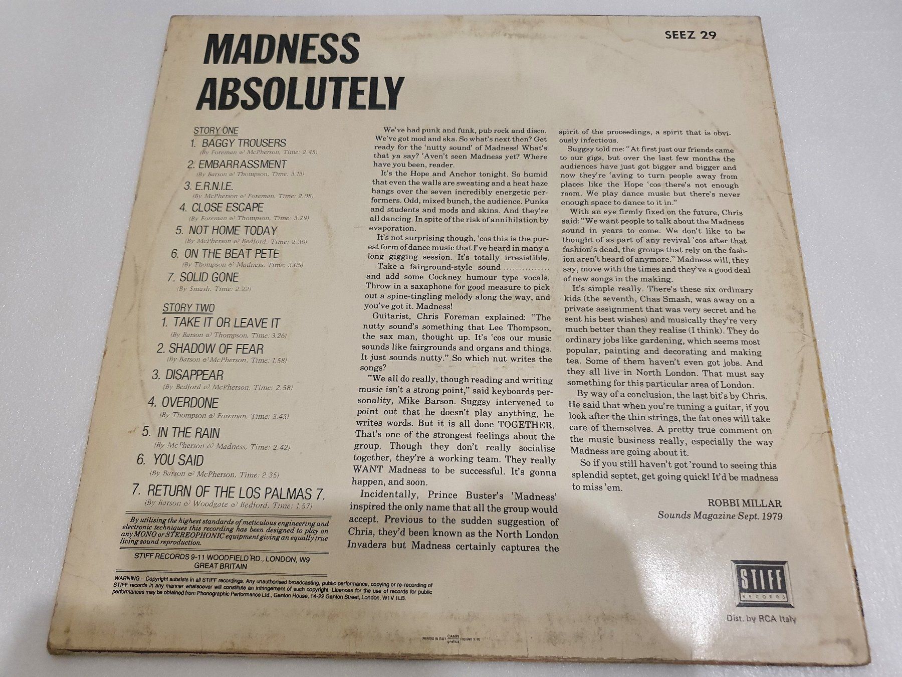 Dischi in vinile: Madness – Absolutely – Usato da Uster venduto da Vinyl-Leidenschaft 1