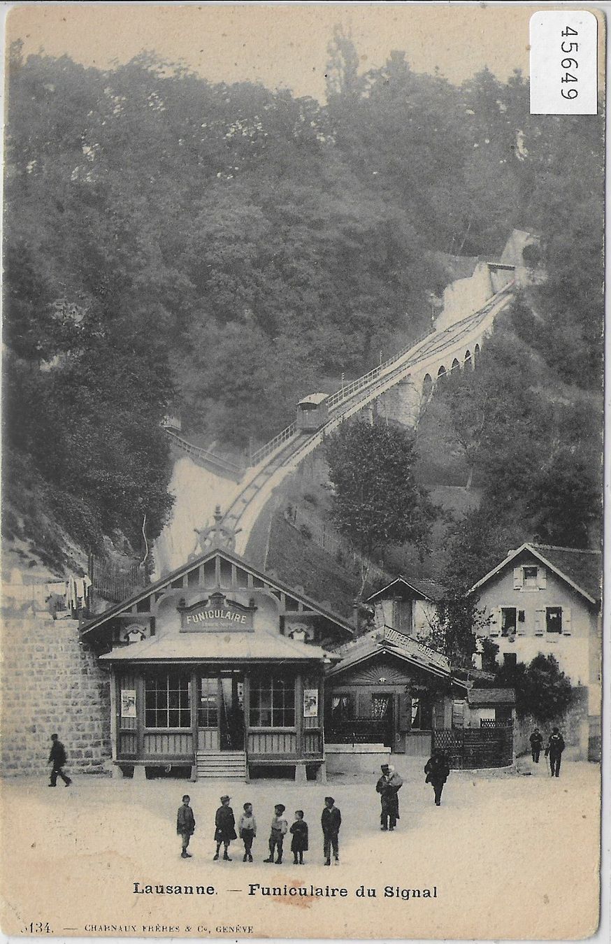 Cartoline postali: Lausanne - Funiculaire du Signal - animee – Usato da Ettingen venduto da Kartenplanet