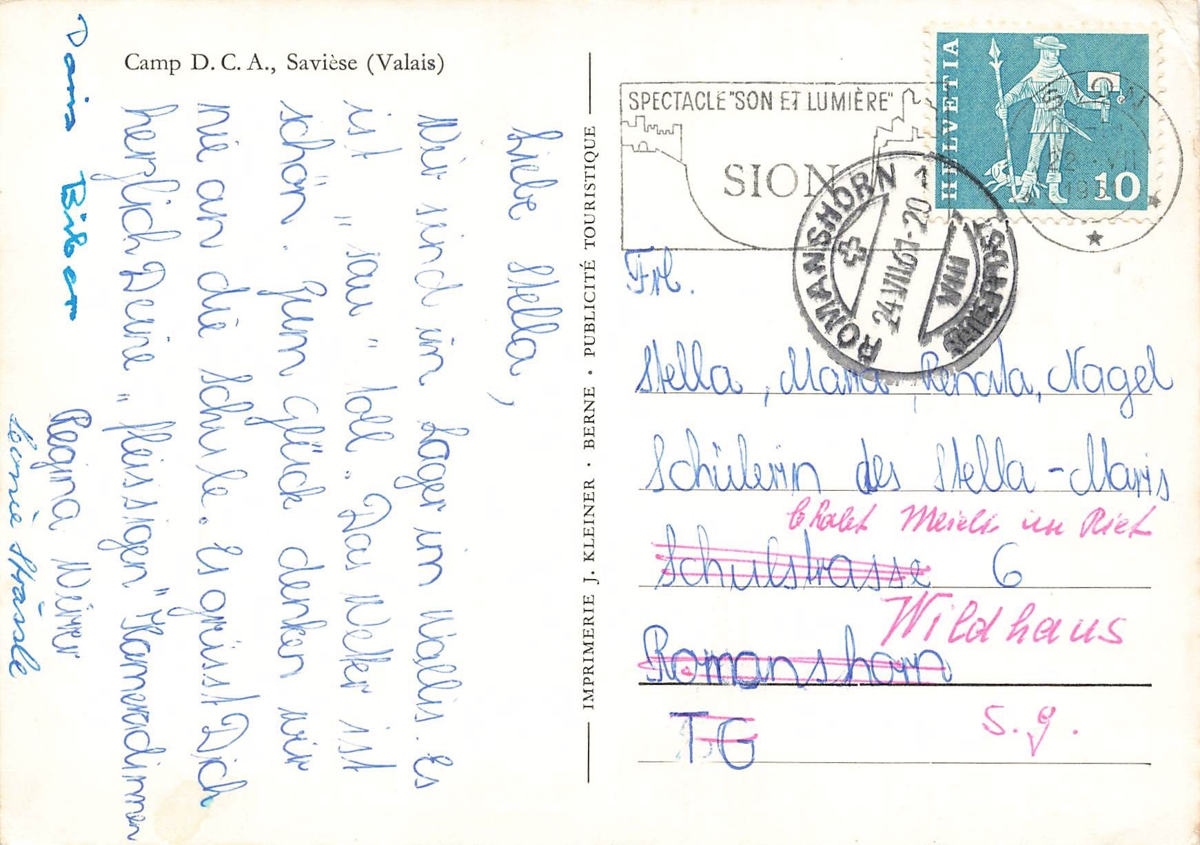 Cartoline postali: Camp D C A Savièse (VS) – Usato da Biasca venduto da Blenio71 1
