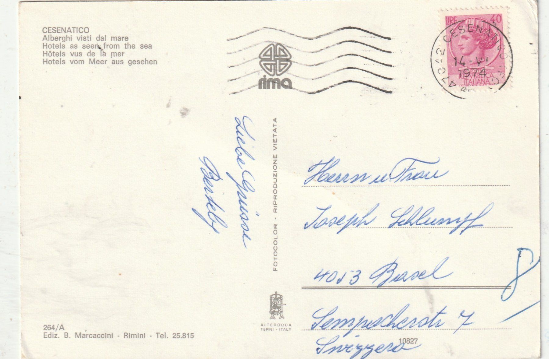 Cartes postales: Badestrand  Cenearico  dal mare – D'occasion à Lumbrein par made02 1