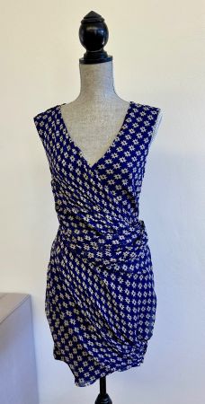 NWOT DIANE von FURSTENBERG Blue Silk Francia Dress US 4