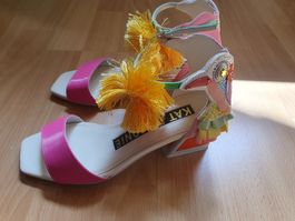 Kat Maconie Sandalen, bunt mit Fransen und Strass, Grösse 36