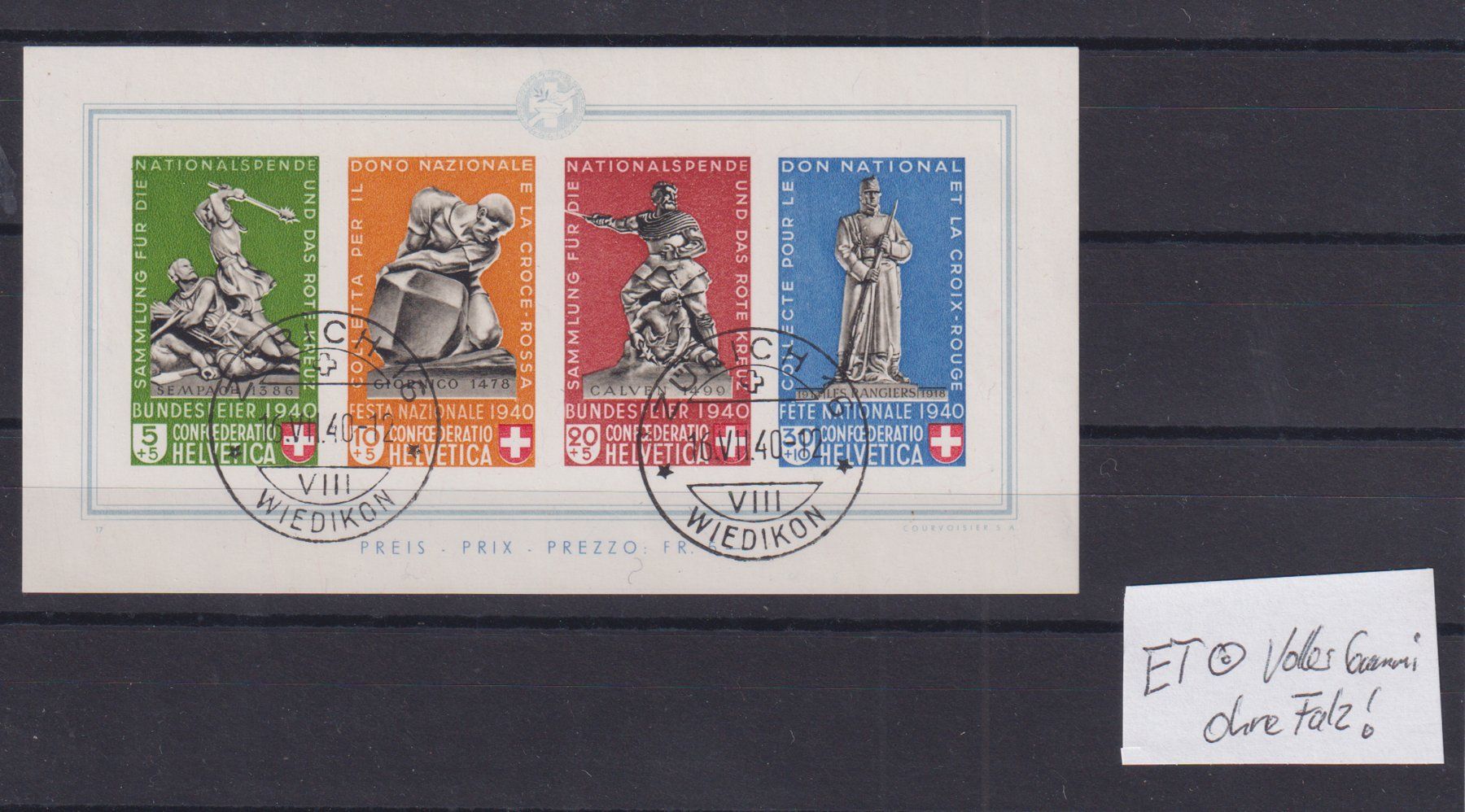 Alle Briefmarken: Fehlerfreier Bloc mit ET. Stempel und vollem Gummi ** – Gebraucht aus Bibern SH von Heinibuehrer
