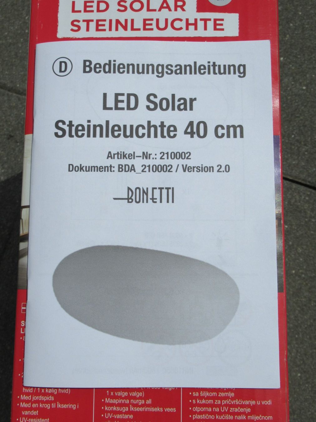 Lampade: Solar LED Steinleuchte 40cm 8 verschiede Farben – Usato da Trimbach venduto da donlyn 8