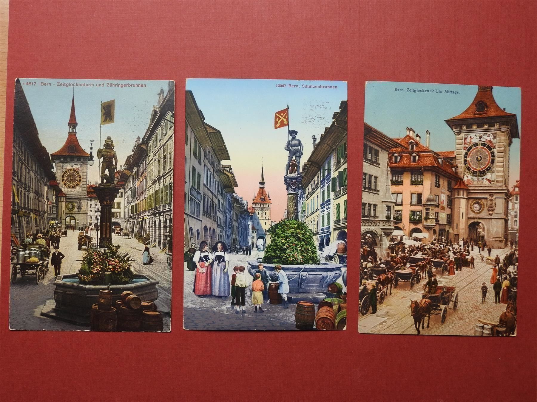 Cartoline postali: Bern  - 3 schöne AK, belebt !! – Usato da Rain venduto da 999-800-K