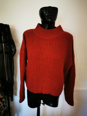 Warmer Strickpullover von Zebra, Grösse S-M, Rostrot