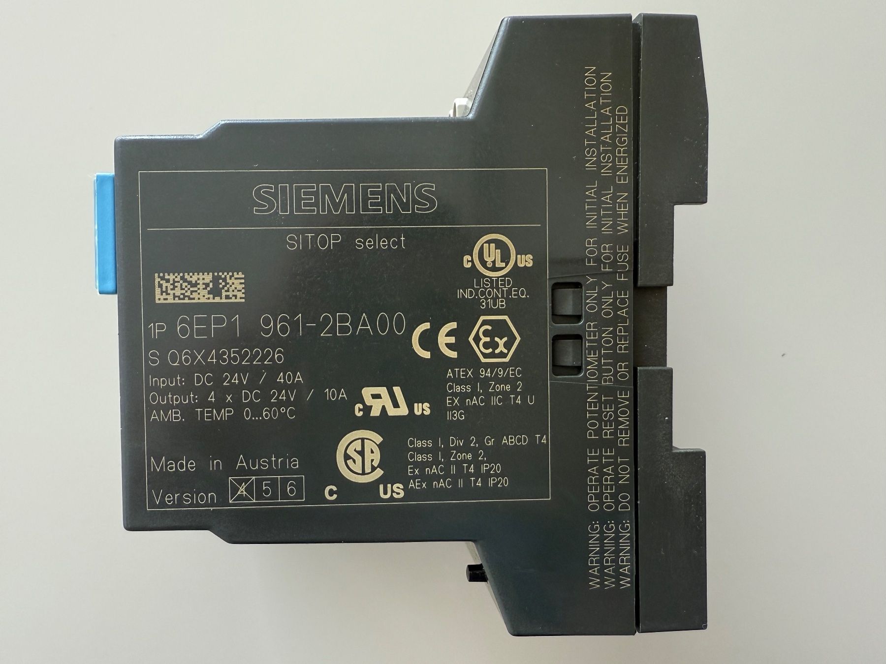 Componenti elettronici: Siemens 6EP1961-2BA00 Sitop select Diagnostics Module TOP – Usato da Trimbach venduto da ORTHOPORT 4
