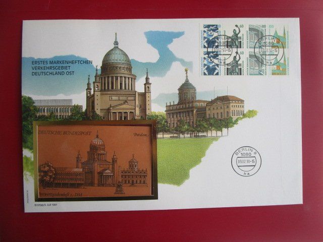 Tutti i francobolli: Ersttagsbrief  DDR 1991 Berlin mit Postwertzeichen 5 DM – Nuovo e nell'imballaggio originale da Luzern venduto da Horoskop1