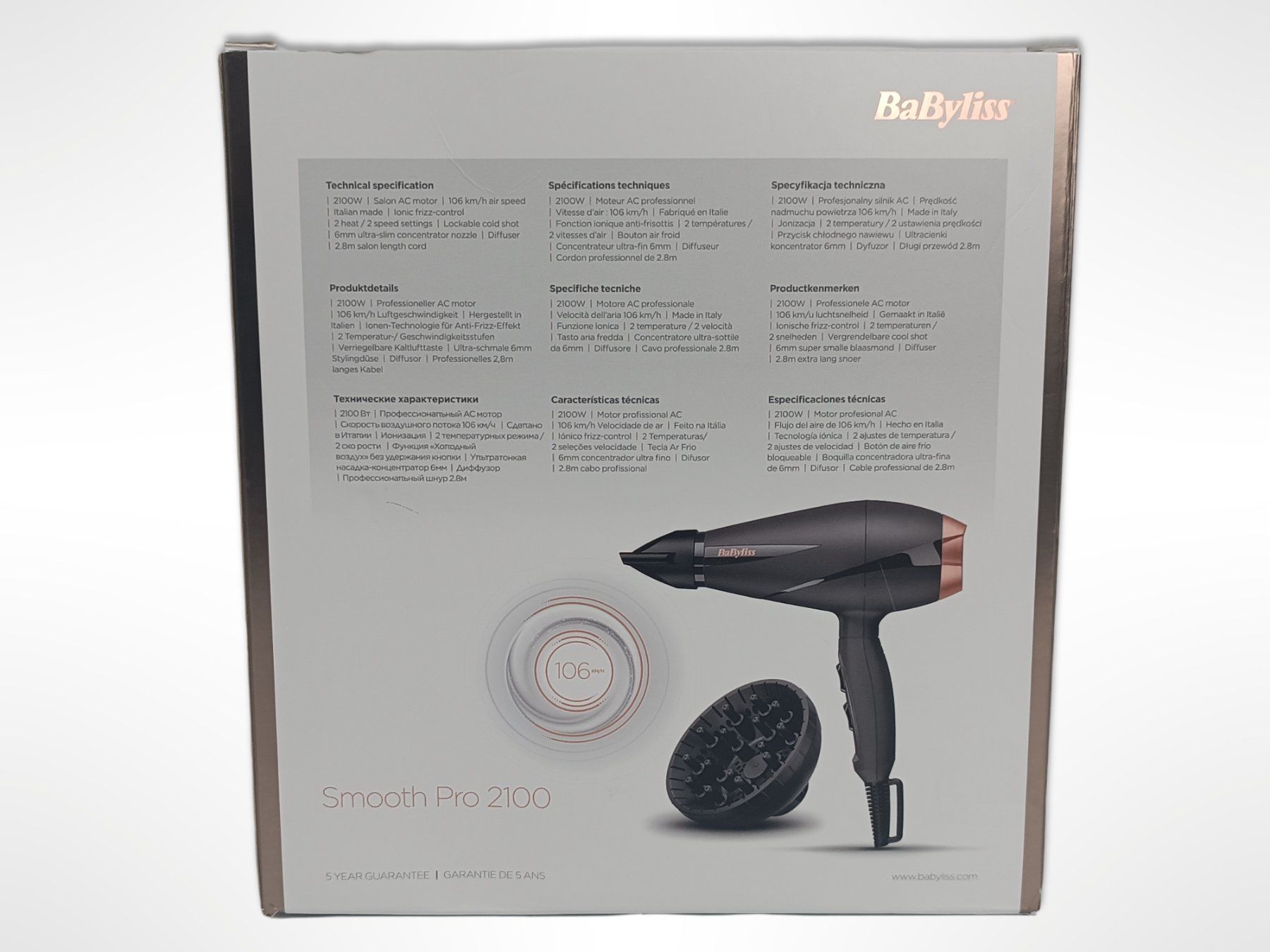 BaByliss Asciugacapelli: BABYLISS Smooth Pro 2100 Föhn – Usato da Suhr venduto da Restwert_Suhr 6