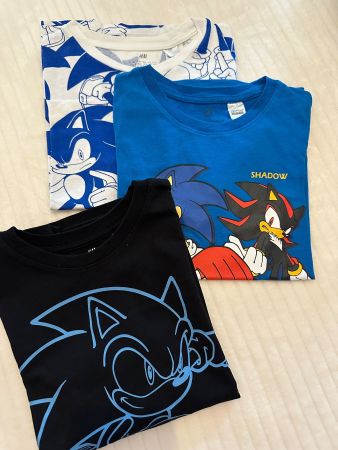 H&M Sonic Shirts, Gr. 122/128, Top Zustand, 3 Stück