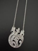 Collier Platin 950 gest. Diamanten & Altschliffdiamanten