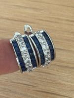 Luxus Elegante Ohrstecker Ohrschmuck  Farbe:Silber Zirkonia