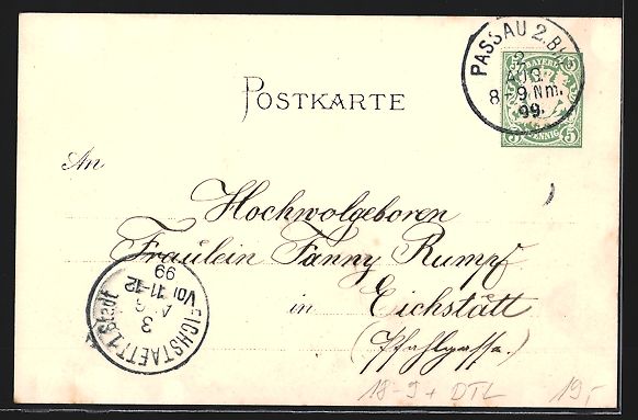 Ganzsachen: Litho Passau, 26. General-Versammlung de – Gebraucht aus Berlin von bartko-reher 1