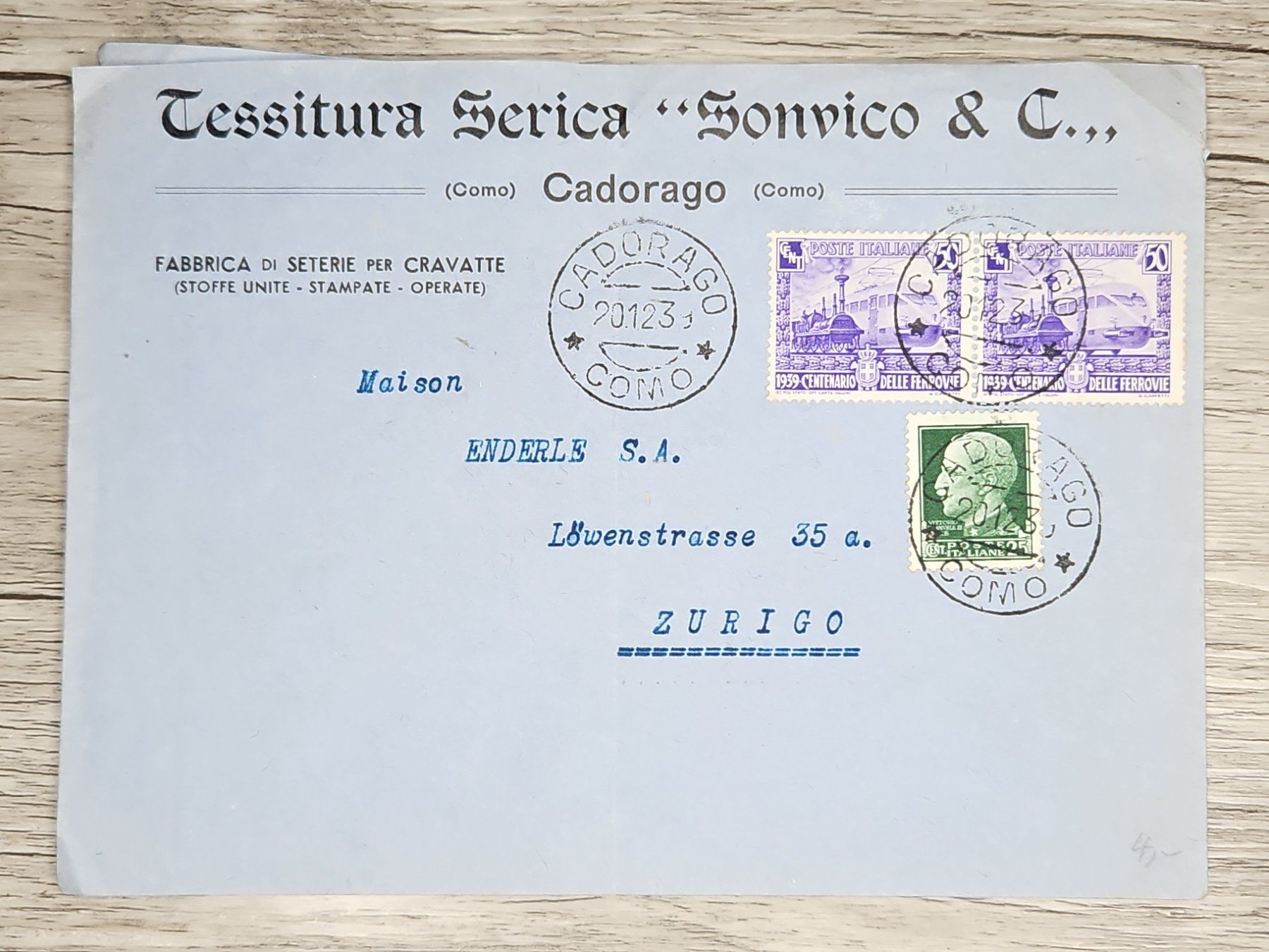 Alle Briefmarken: CL06 Enveloppe + Timbre Italie 1939 – Gebraucht aus Cousset von Patrick_Collections