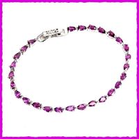 Rhodolith/Granat Armband 925 Silber