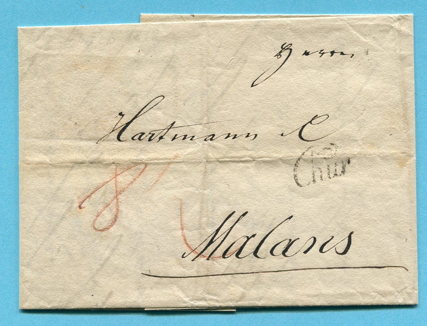 Tutti i francobolli: Faltbrief von Chur nach Malans 1818 – Usato da Opfikon venduto da Prophila