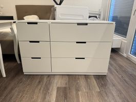 Ikea Nordli Kommode Weiss 6 Schubladen 