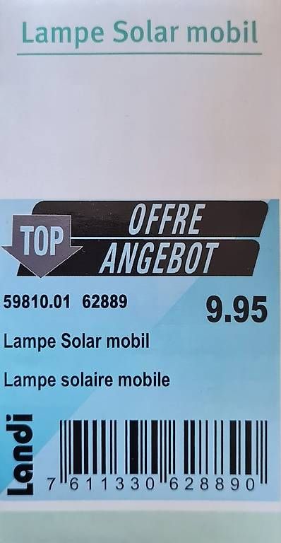 Lampade: Solar Lampe mobil – Nuovo e nell'imballaggio originale da Castrisch venduto da CorinaS03 2