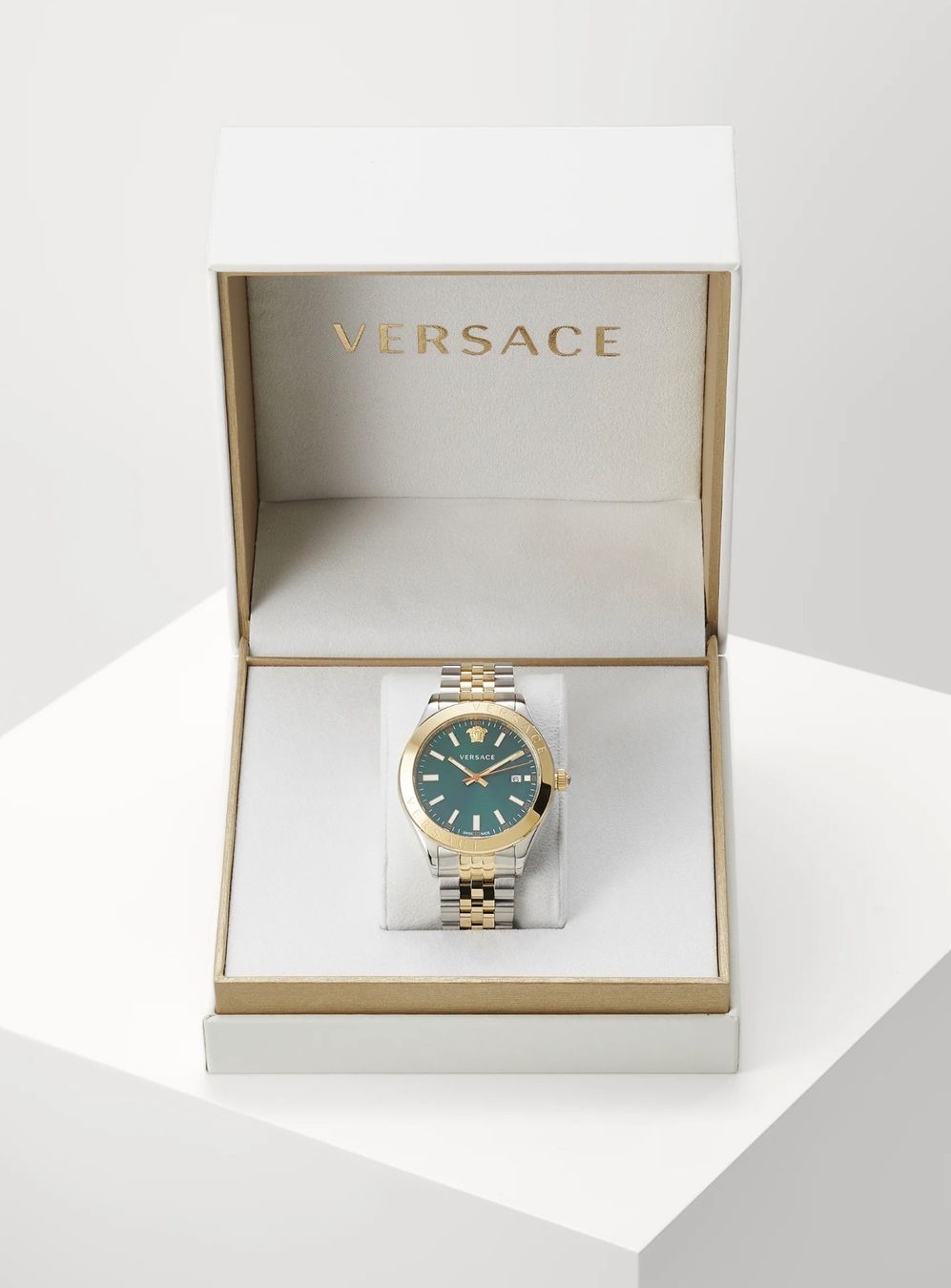Versace Orologi: VERSACE HELLENIUM-VK - Herren UHR - GREEN/SILVER-COLOURED – Nuovo e nell'imballaggio originale da Oberaach venduto da Dandy2021 2