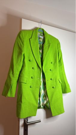 Vintage Lime Green Textured Jacket - Spring Fashion!