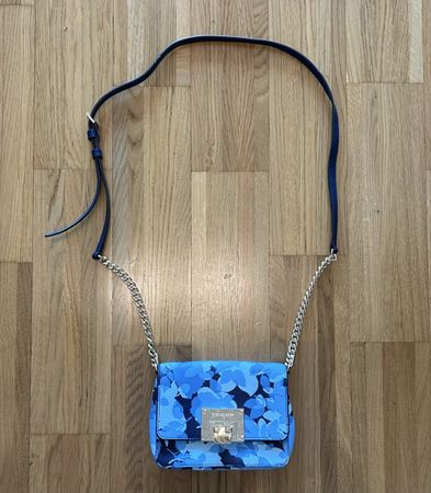 Blue Floral Michael Kors Bag Chain Strap