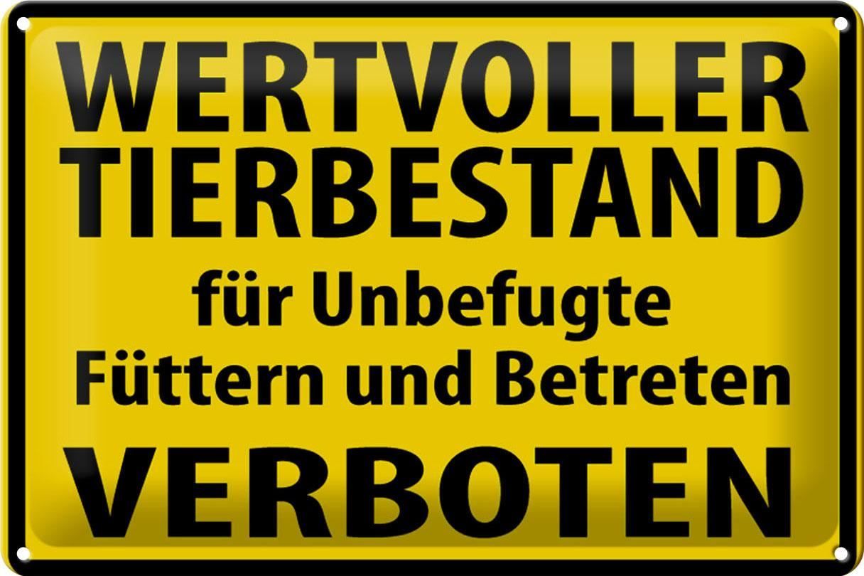 Ecriteaux: Blechschild-WERTVOLLER TIERBESTAND – Neuf avec emballage d'origine à Rupperswil par big-one-sale