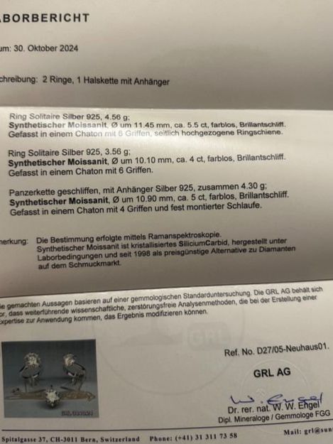 Ketten: VVS1 Moissanite necklace collier ca 5 ct, CH certificate – Neu (gemäss Beschreibung) aus Apples von the_7jtf 3