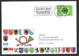 Sonderbrief M 20 Grün 80 Basel 9.6.1980