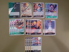 One Piece Deckbau OP17 Schwarz/Grün Strohhut Karten