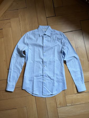 SUITSUPPLY - Slim Fit Hend hellblau-weiss kariert S