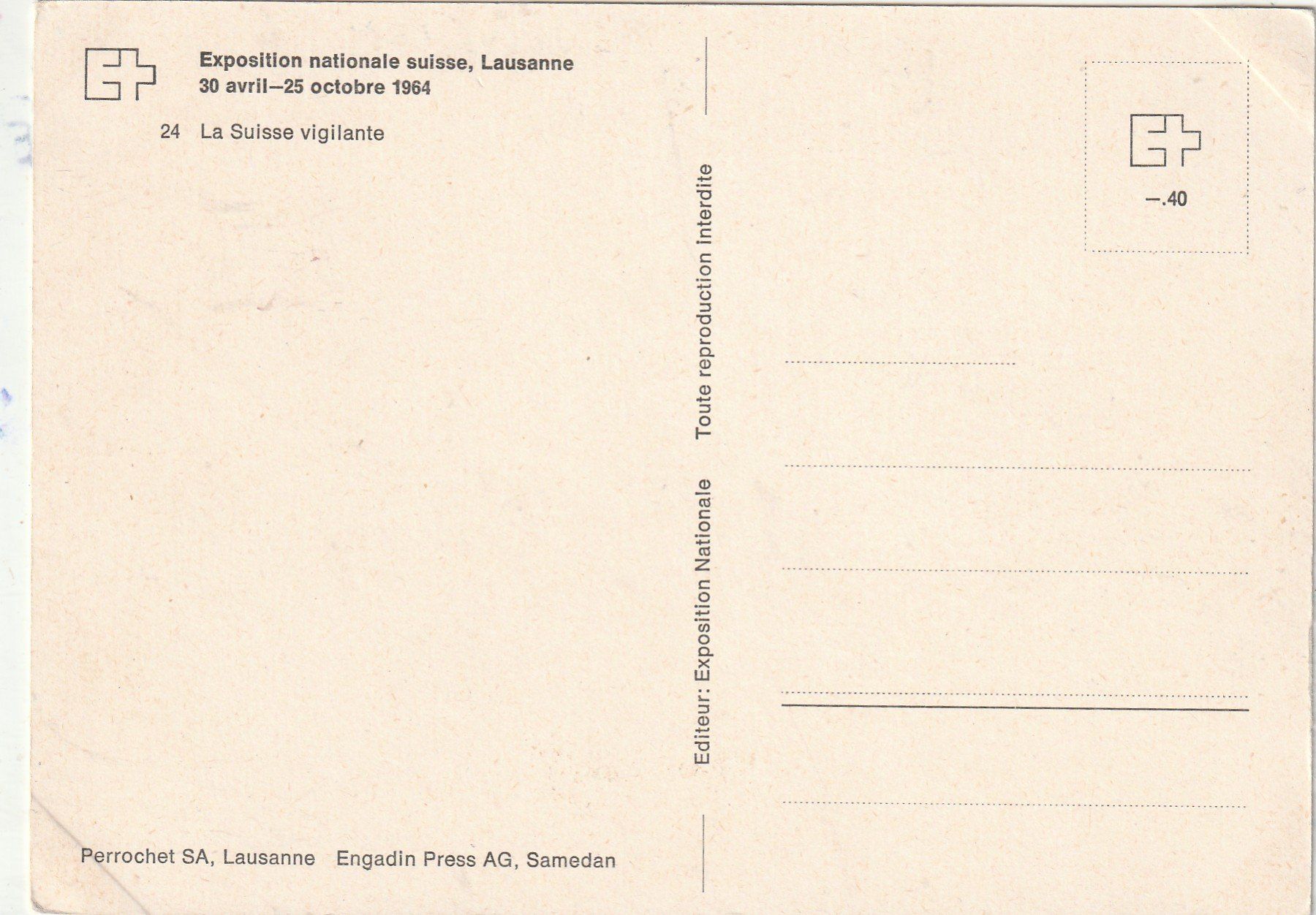 Cartes postales: EXPO Lausanne 1964 – D'occasion à Lumbrein par made02 1
