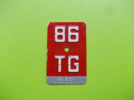 Zum 40. Geburtstag ! ... Velonummer / Fahrradnummer TG 86