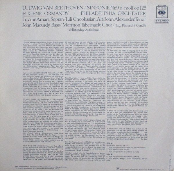 Vinyles: Beethoven/PO/Ormandy: Neunte LP – Neuf (Voir description) à Steinhausen par Vilivinili 1