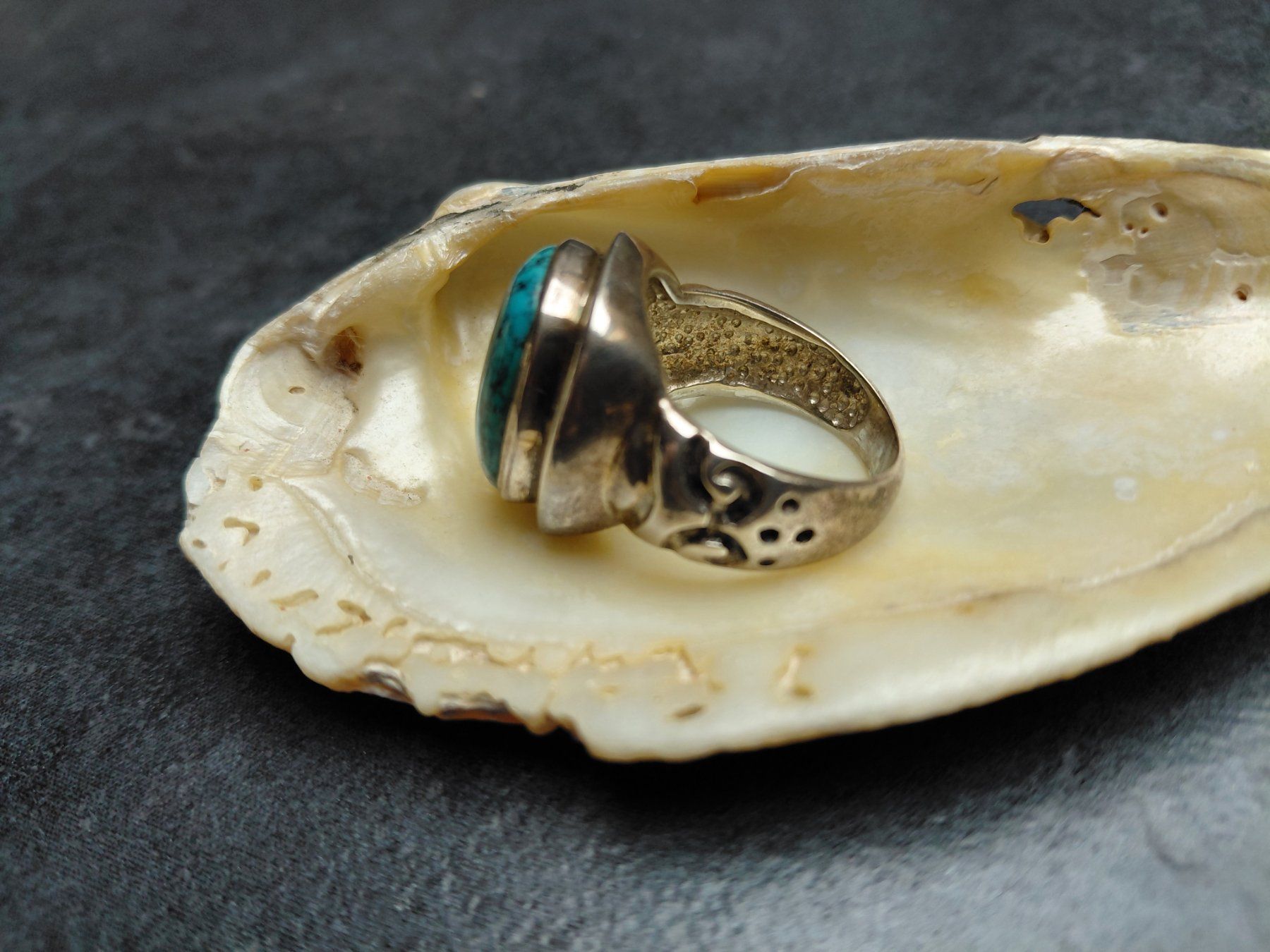 Anelli: Bague avec grosse turquoise – Nuovo (secondo la descrizione) da Boussens venduto da mgerma54 3