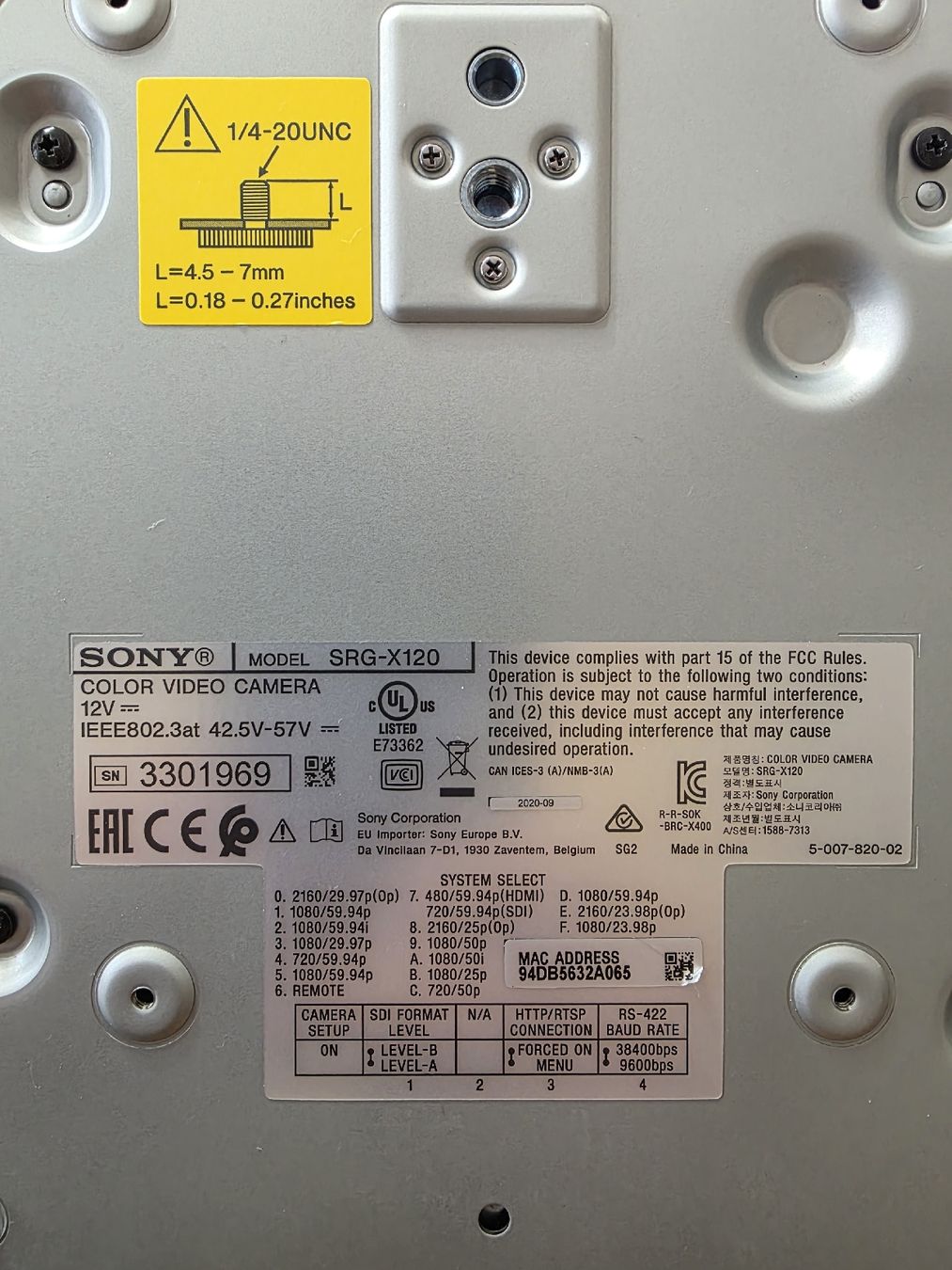 Sony Kamera: Sony SRG-X120 PTZ Camera  – Gebraucht aus Rafz von zabi1975 1