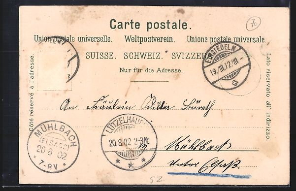 Cartoline postali: Litho Einsiedeln, Kloster, Gesamtansicht – Usato da Berlin venduto da bartko-reher 1
