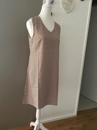 leichtes Ärmelloses Kleid braun/ hellbeige Grösse S