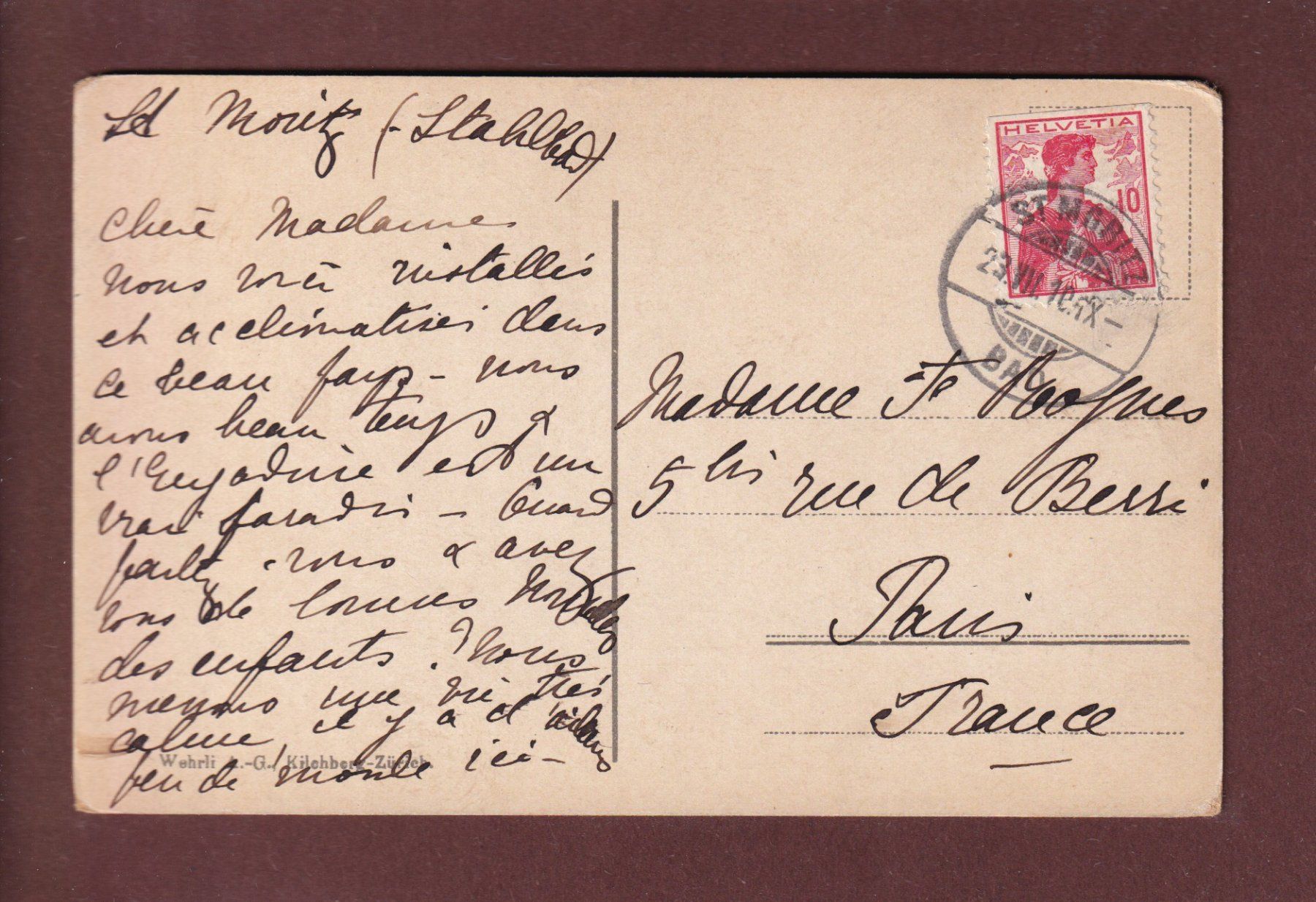 Cartoline postali: ST. MORITZ und Piz Kesch - 1910 – Usato da Pully venduto da nicecards 1