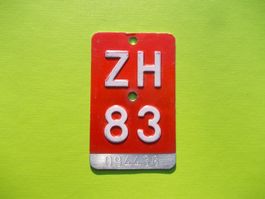 Velonummer / Fahrradnummer ZH 83