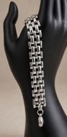 Bracciale stile maglia color argento 23 cm