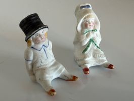 Zwei antike Puppenstuben Püppchen, 1880 - 1920, Thüringen