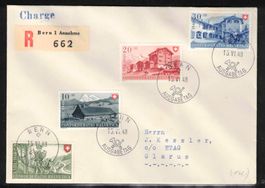 1948 Pro Patria Serie auf FDC deutsch "15.VI.48"