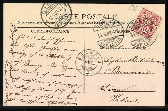 Cartoline postali: AK Ouchy, Panorama mit Schloss, 1905 – Usato da Berlin venduto da bartko-reher 1