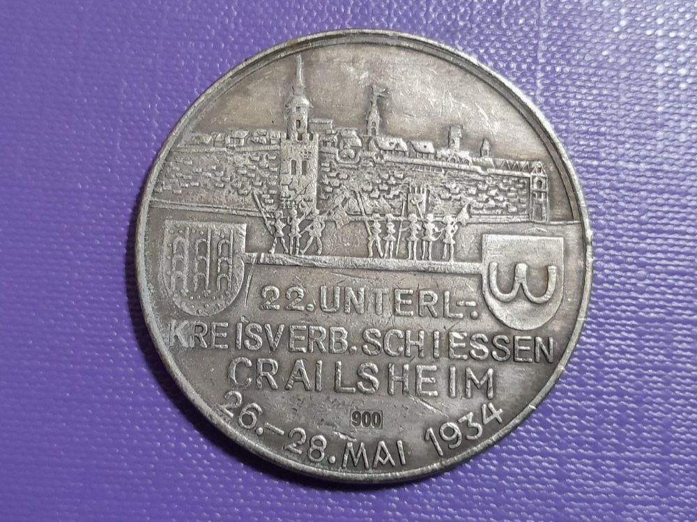 Medaglie: Medaille 1934, Greilsheim Schießen, 40mm – Usato da Aarau venduto da Reto_BA_01