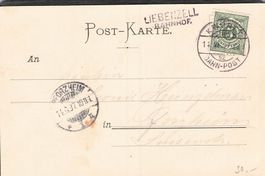 ^Stabstempel Liebenzell Bahnhof 1897 auf AK Hirsau